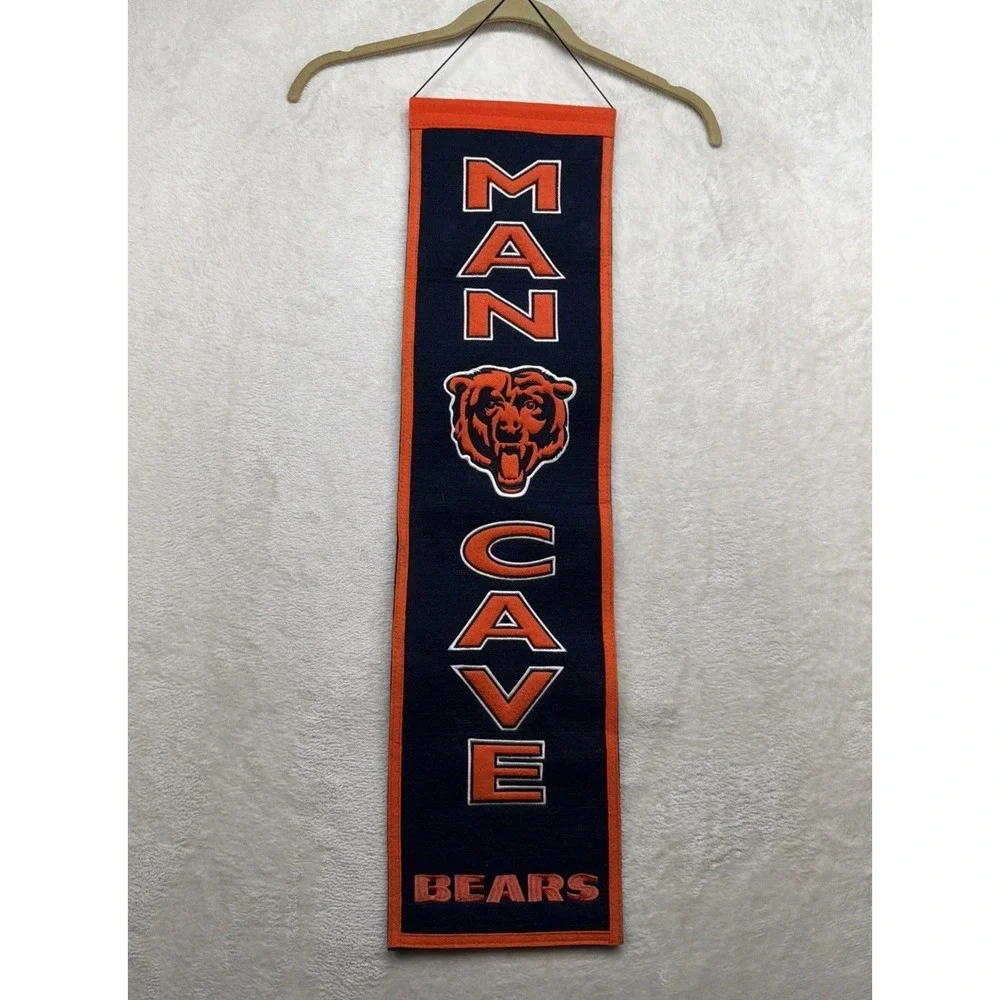 Chicago Bears NFL Wool Banner Wall Hanging Pennant Felt Fan Cave Decor